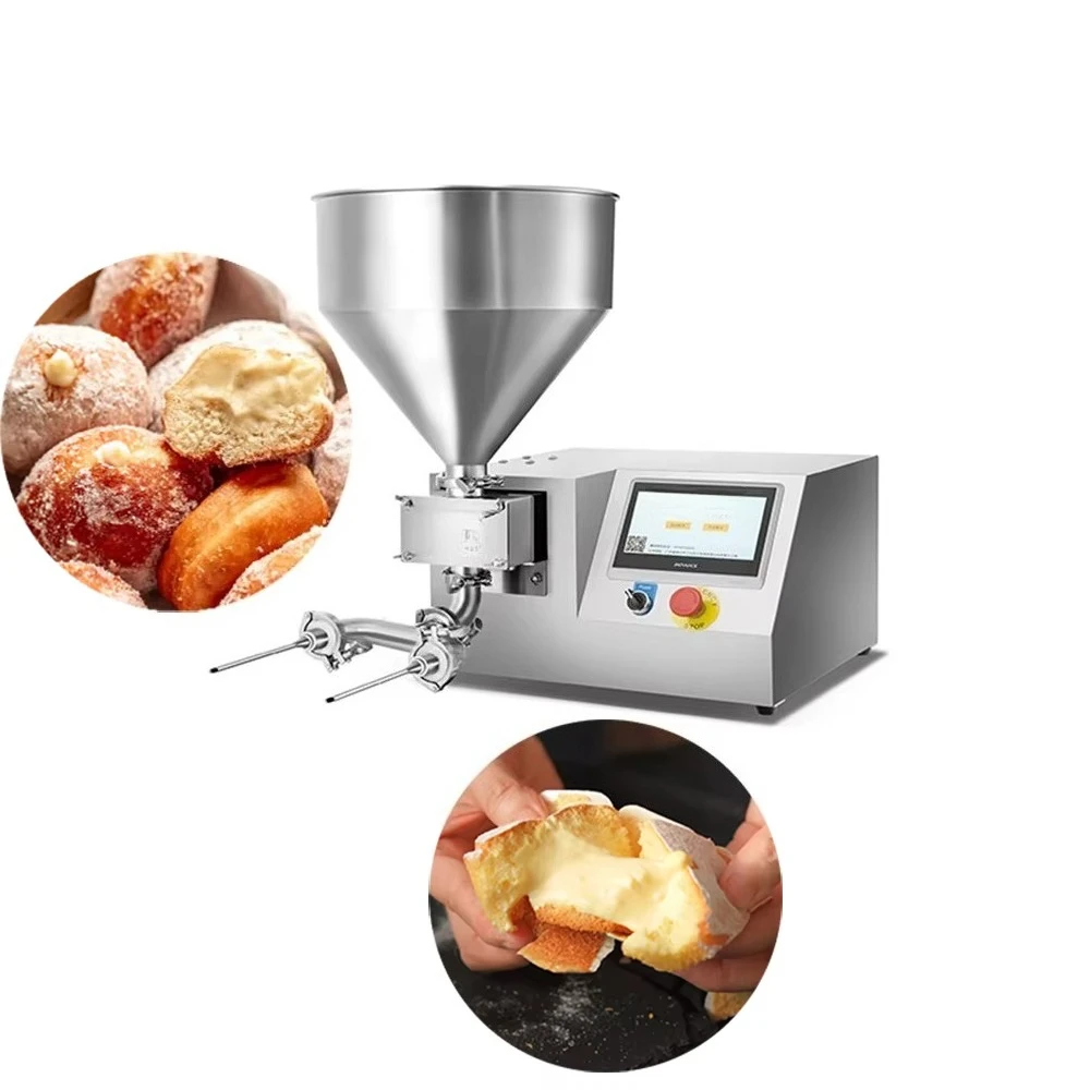 Commercial Automatic Desktop Handheld Cream Buns Pastry Donut Filler Jam Injecting Machine 220V New Touch Control 304 Stainless