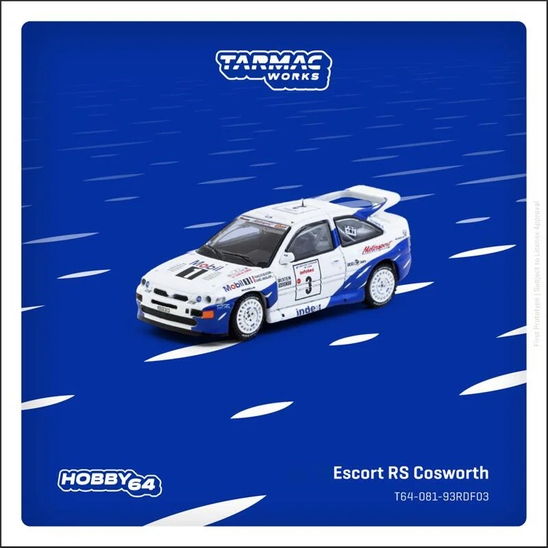 

Tarmac Works 1:64 Escort RS Cosworth Tour de Corse Rallye de France Winner 1993 Diecast Model Car