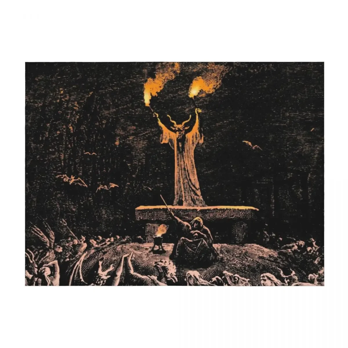 

Colorized émile-Antoine Bayard Witches Dancing at the Sabbath 1870 Throw Blanket Large Custom Blankets