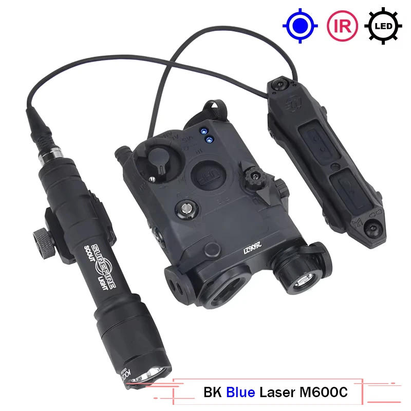 WADSN Tactical PEQ PEQ15 PEQ-15 SF M300A M600C Flashlight Airsoft Hunting Accsesories High Power Red Dot Green Blue Indicator image 3