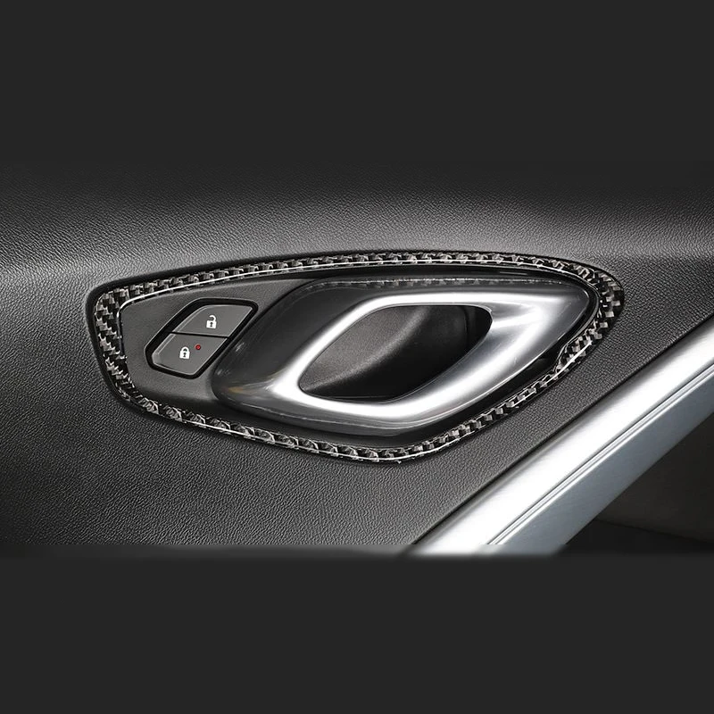 Carbon Fiber For Chevrolet Camaro 2016-2019 Car Door Handle Bowl Cover Door Handle Surround Sticker Decorative Accessories