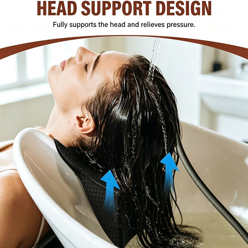 Soft Rebound Anti-Slip Salon Neck Rest Cushion for Shampoo Bowl Hair Washing Sink Neck Support Pillow with Rebound Feature