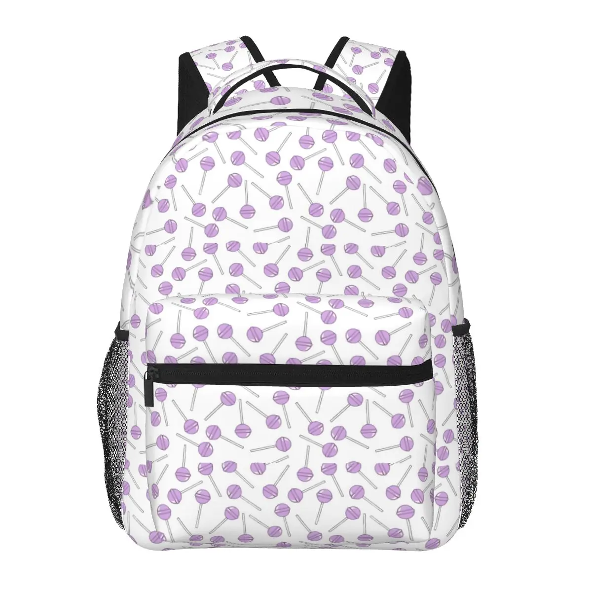 

Purple Lollipop Delight Backpack Daypack Large Capacity Boys Girls BookBag School Bag Shoulder Bags for Men Women