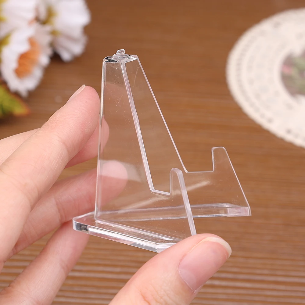 Picture 6: 30-1PCS Mini Triangular Card Display Stand Acrylic Idol Photo Picture Holder Stands for Coin Sports Trading Cards Display Rack
