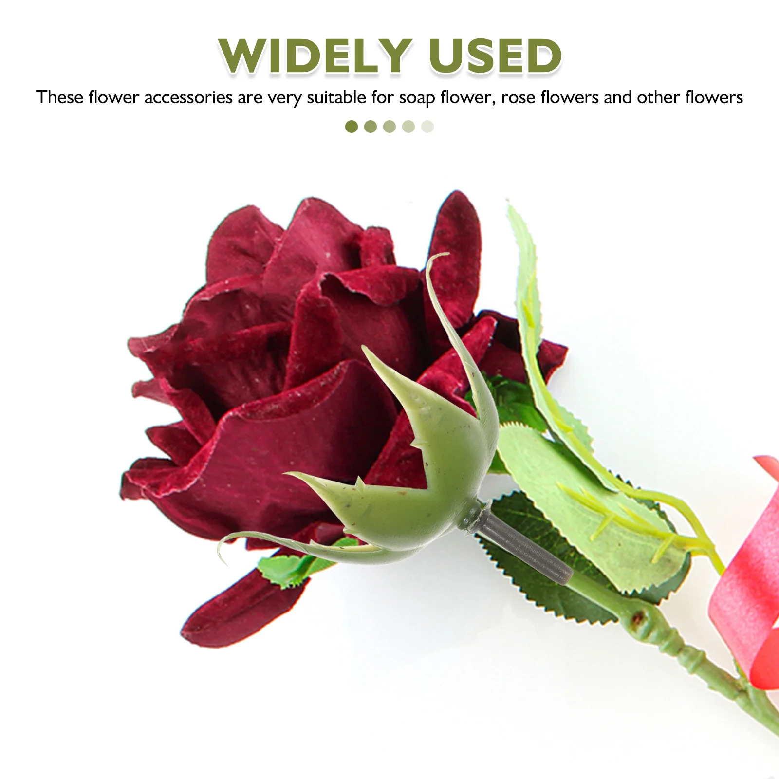 

200Set Artificial Flower Calyxes Plastic Floral Sepals Simulation Rose Receptacles for DIY Bouquet Craft Flower Arrangement