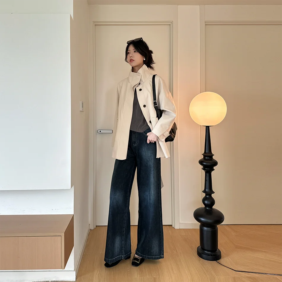 

Brown Trench Women'S Fashionable Raincoat Chic And Cotton In Liquidation Autumn Short Floor Coat Japanese Style Clothes For