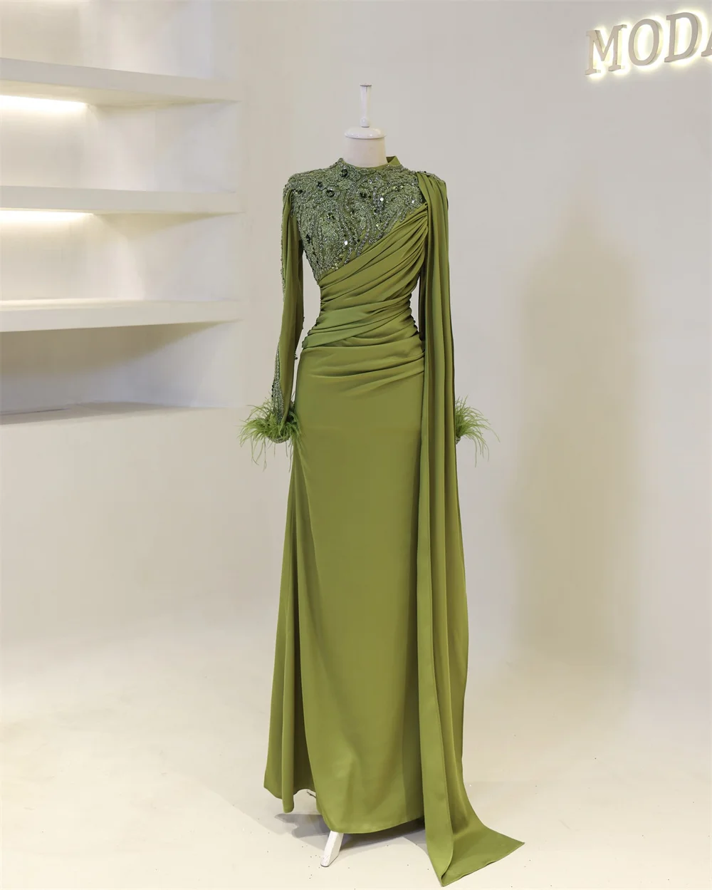 Arábia saudita vestido de noite formal vestido de baile dearin decote colher coluna até o chão saias sob medida ocasião dres