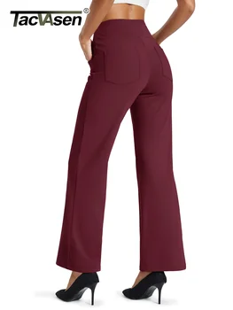 TACVASEN Fleece-Lined Wide-Leg Yoga Pants 2 TACVASEN Women's Fleece Lined Wide Leg Yoga Pants Waterproof High Waist Business Pants Winter Warm Sweatpants with Pockets 2