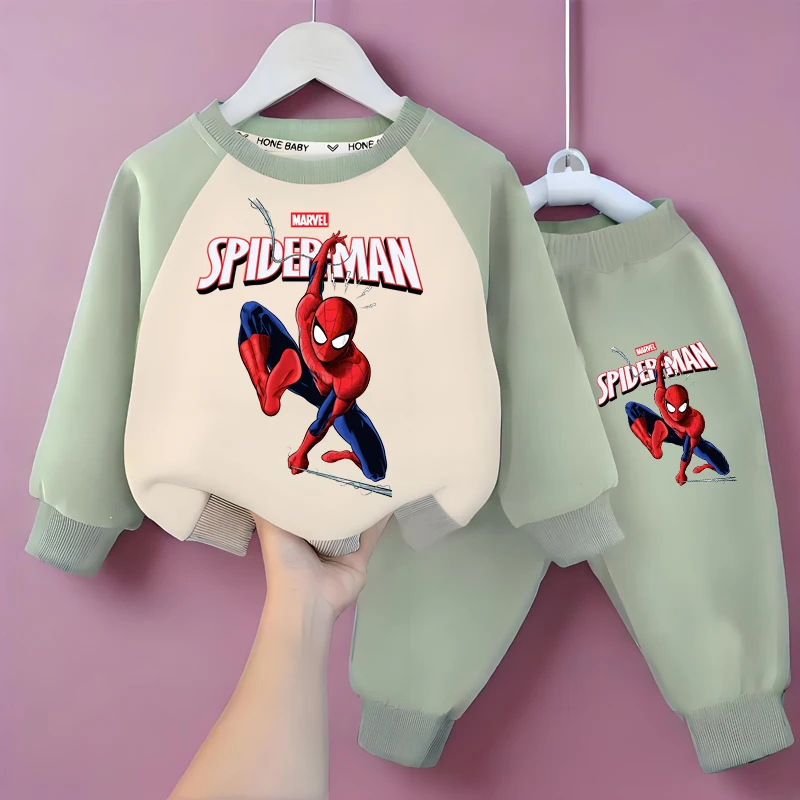 ديزني الخريف طفل الفتيان الرجل العنكبوت الملابس المطبوعة مجموعة طفل بلوزات البلوز بلوزات وسراويل 2 قطعة دعوى الأطفال رياضية #4
