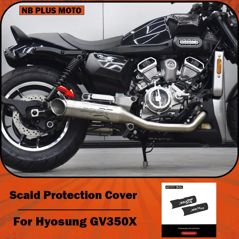 【Premium】For Hyosung GV350X Modified Exhaust Pipe Heat Shield – Stainless Steel Insulating Tailpiece Decorative Cover/Protective