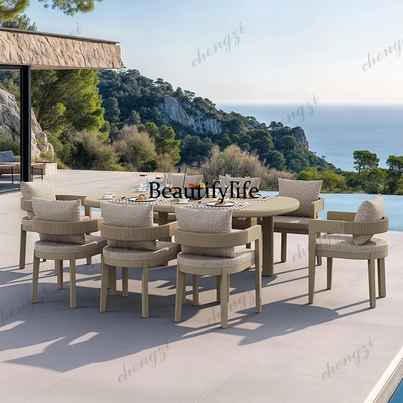 Outdoor sofa courtyard villa outdoor leisure garden hotel bed and breakfast terrace aluminum alloy sofa chair