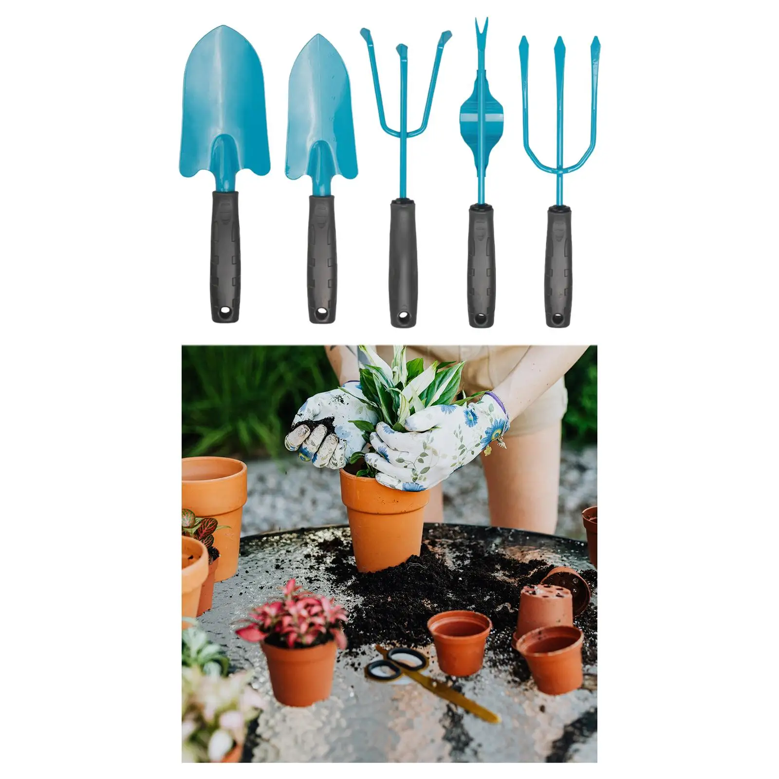 

5 шт., лопаты из нержавеющей стали, грабли, лопата, набор садовых инструментов, утолщенные садовые кеды для пересадки сада, балкона, копания двора