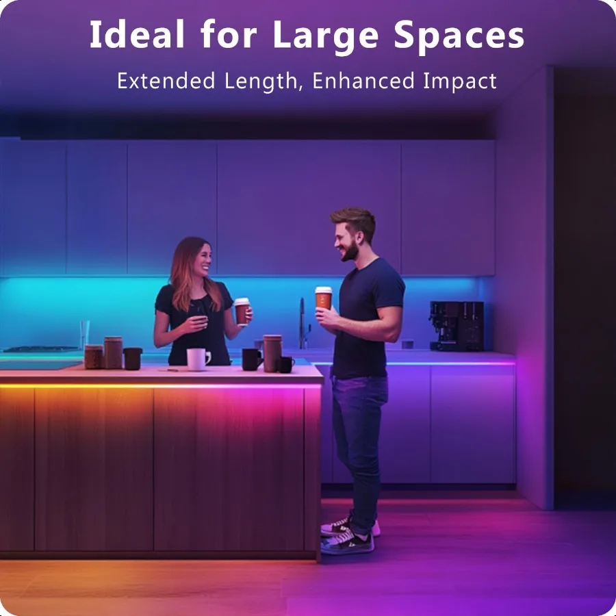 أضواء شريط LED 110ft شرائط الإضاءة الذكية مع التطبيق التحكم عن بعد RGB الموسيقى مزامنة أضواء تغيير لون لغرفة النوم المطبخ P