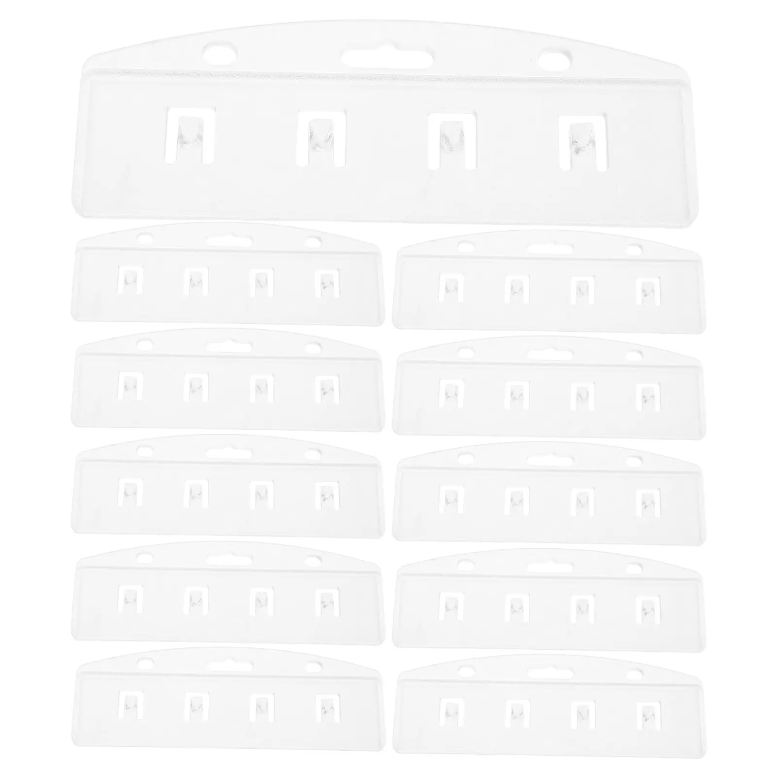 20Pcs Frosted Clear Pc Id Card Holder Semi-Open Rigid Badge Protector Lightweight Slim Sleeve for Schools Offices Events Access