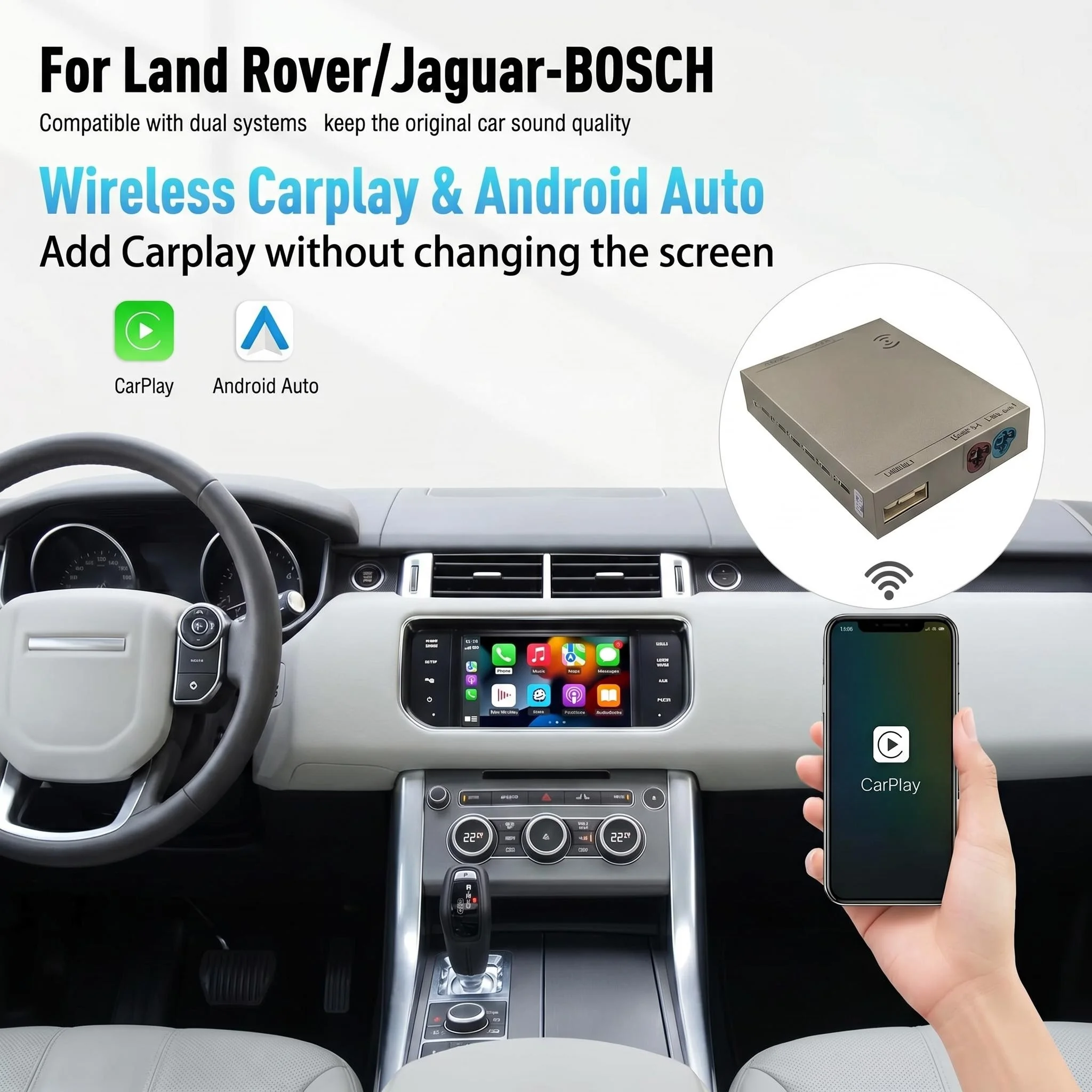 Wireless CarPlay Android Auto Link Multimedia Host for Land Rover Jaguar XE/XF - Bosch Car Connectivity Solution