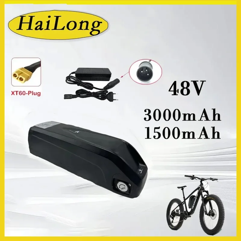 

2025 new 100% original 48V 30Ah Hailong 1 and 2 batteries, with BMS, suitable for 350W 500W 750W 1000W electric mountain bikes