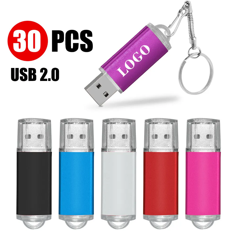 

Hot Sale 30pcs USB Flash Drive 256MB 512MB 1GB 2GB 4G 8GB 16GB 32GB Pendrive High Speed 64GB 2.0 Fashion Gift USB Stick