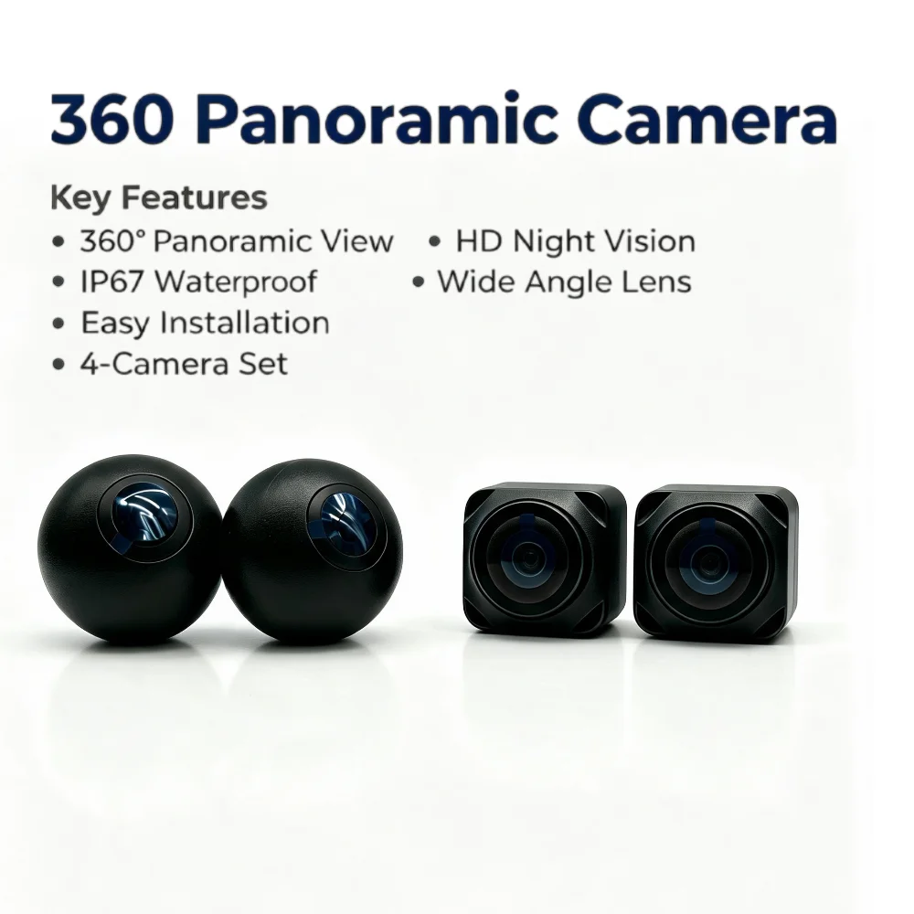 2053 Sensor 6048 Lens AHD 720P/1080P 360° Panoramic Car Camera Waterproof Parking Camera Fit Android Radio