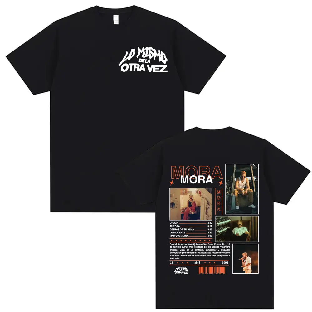 

Рэпер Mora Lo Mismo Dela Otra Vez Tour 2025 Мерч Футболки Мужская мода Хип-хоп Винтажная футболка Унисекс Футболка с коротким рукавом Топы