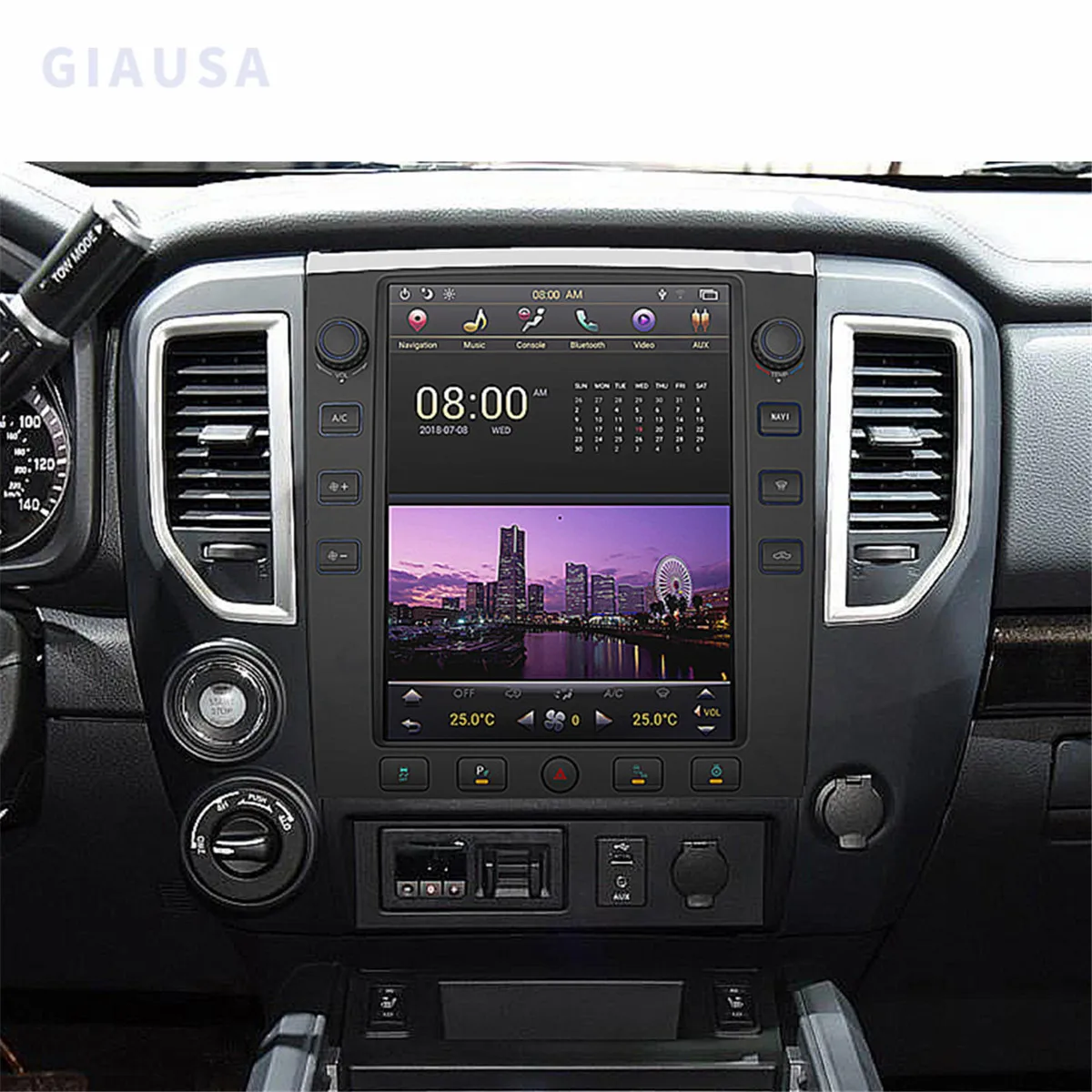 Tesla Style Android 13 Head Unit Car Radio For Nissan Titan 2016-2019 GPS Navigation 1920*1080 12.1 Inch