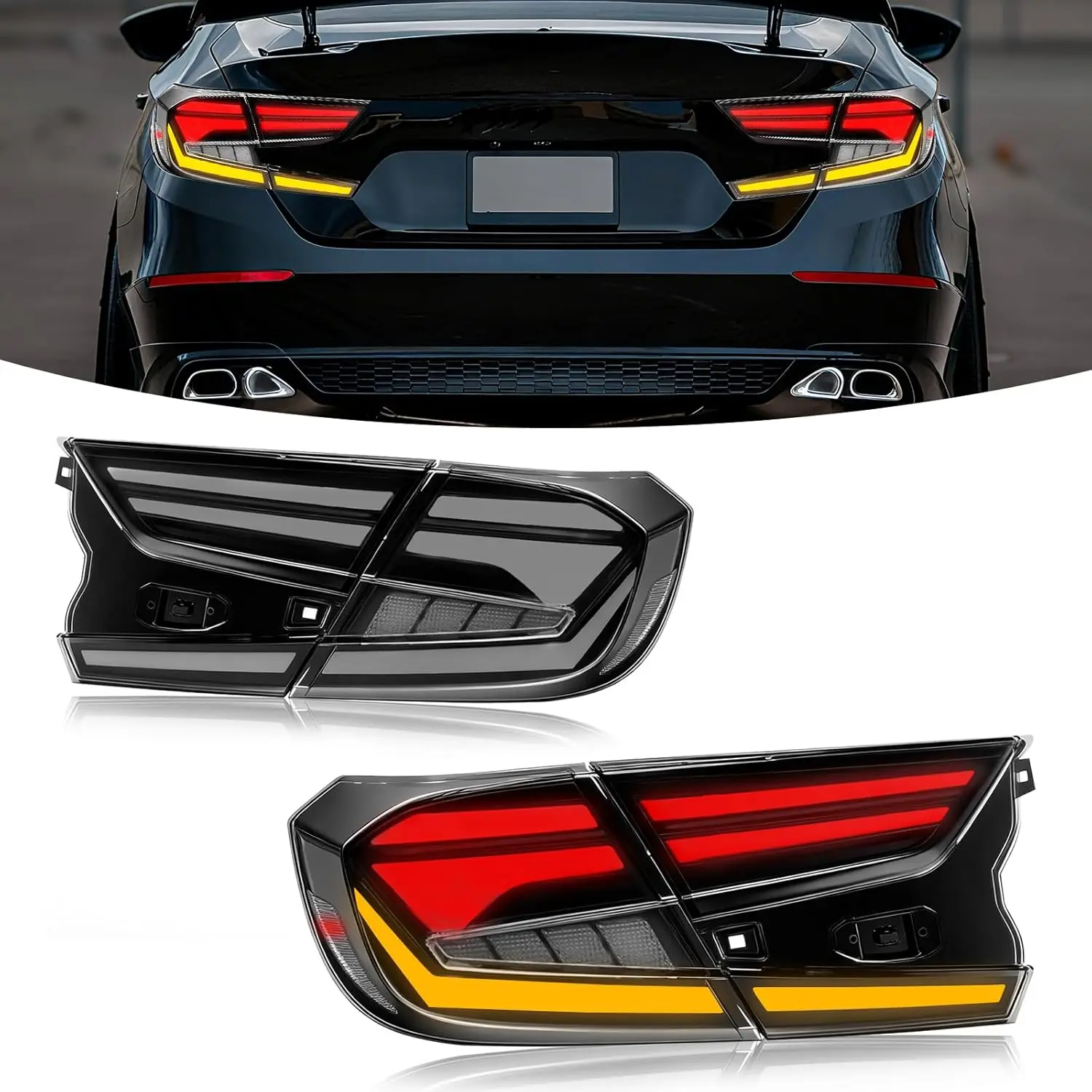 Sequential LED Tail Lights for Honda Accord 10th Gen / Refresh 2018-2022 Taillight Dynamic Turn Signal Light Brake Reverse Light