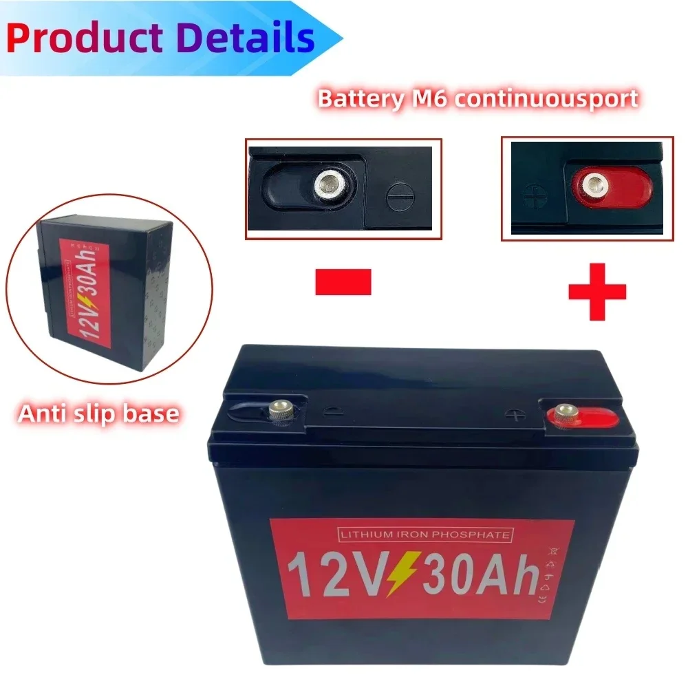 12V/12.8V 30Ah LiFePO4 battery, lithium iron phosphate battery, bicycle, touring car, solar energy, wind energy, tax exemption