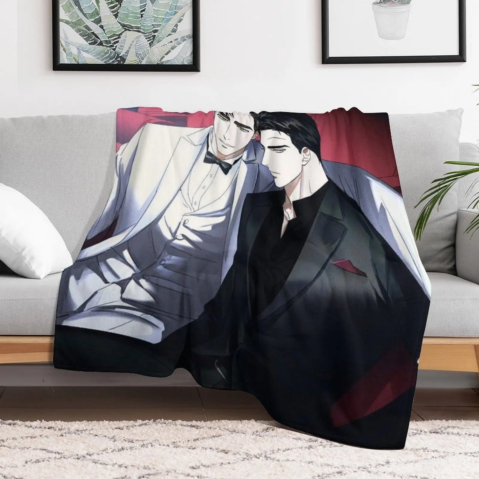 Jin Cheong Woo & Matthew Rayner Under The Green Light Manhwa Throw Blanket blankets ands halloween Blankets