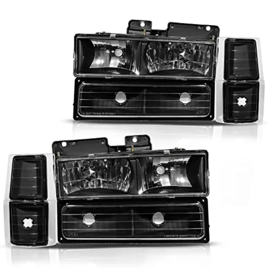 

Headlight Assembly Compatible with 1994-1999 Chevy Silverado 1500 2500 3500 Suburban 1500 2500 1995-1999 Tahoe Headlamp with Co