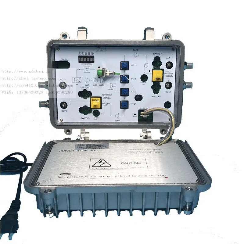 

CATV 4-way Optical Receiver 220V 60V Ultra-low Receiving RF 860m Optical AGC 4-way