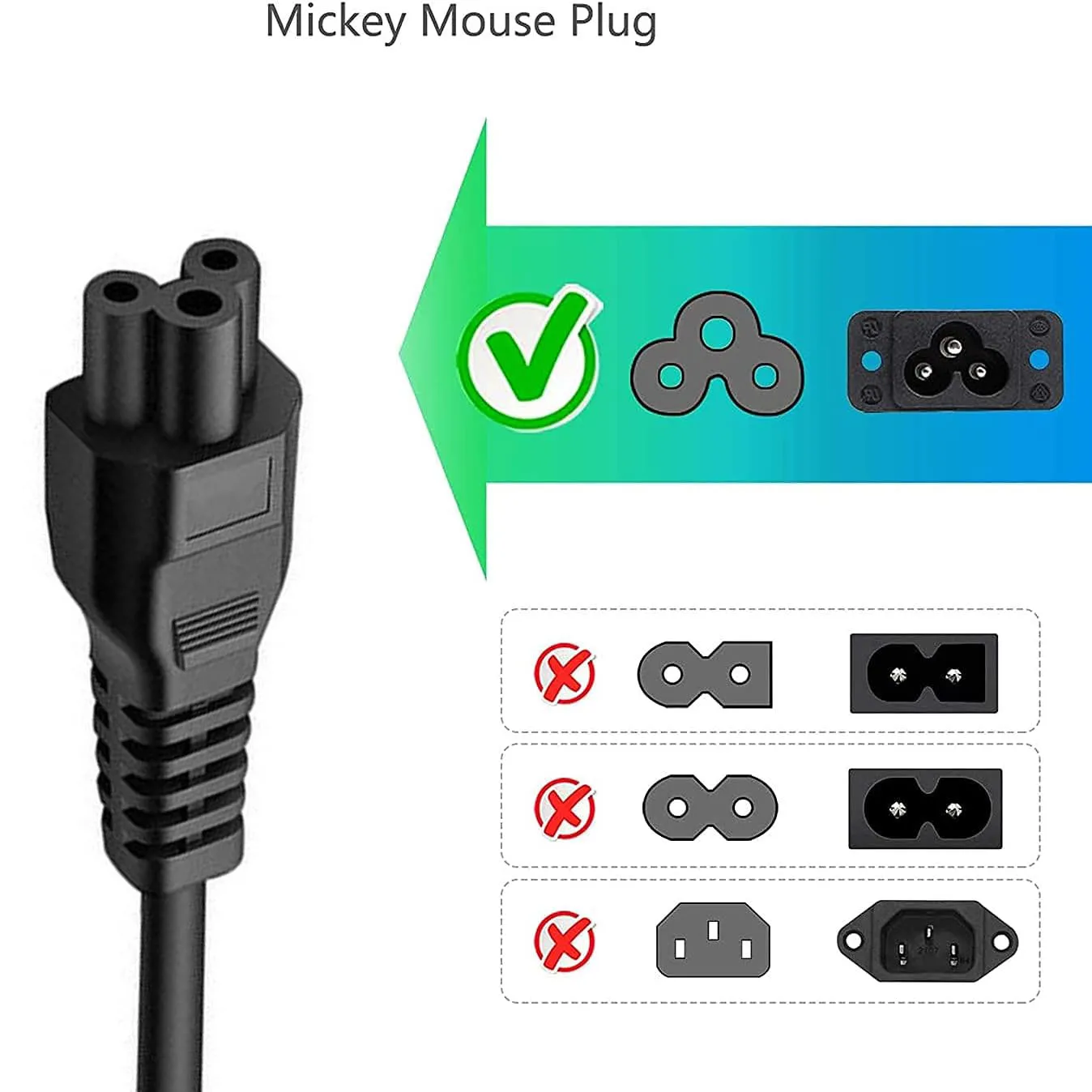 EU Power Cord Short EU European AC Cord CEE 7/7 to CEE 7/7 to IEC320 C5 European Schuko Power Cable charger cable 18AWG 16A/250V