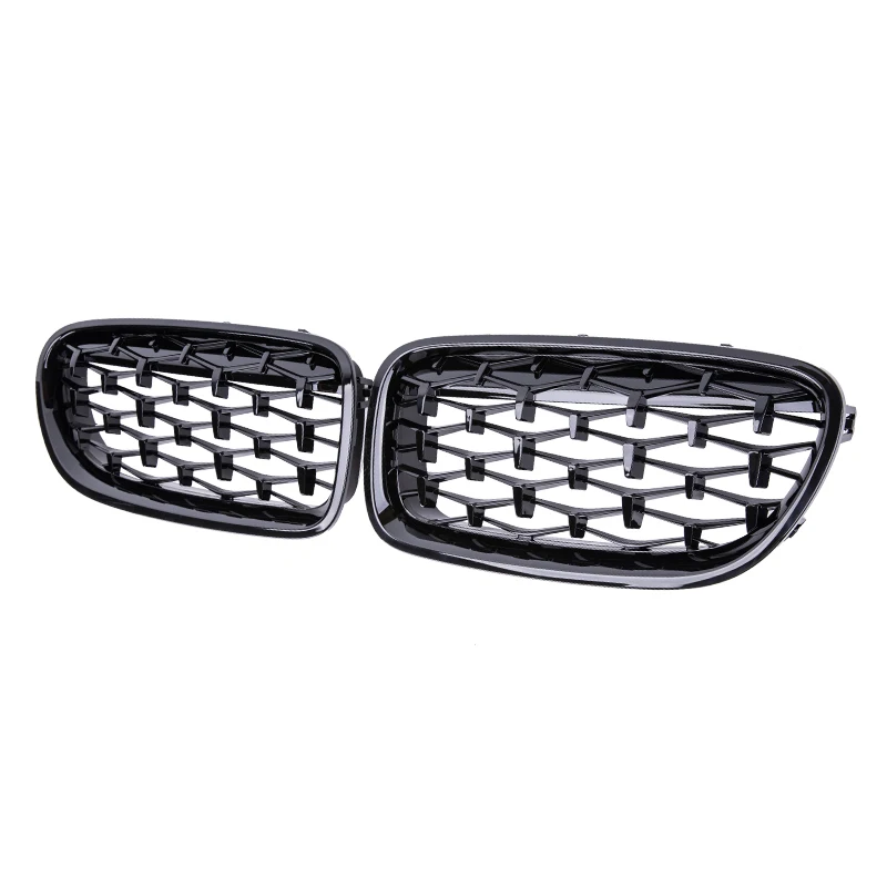 Car Front Kidney Bumper Grill Grilles Diamond Style Racing Grille Silver For BMW 5 Series F10 F11 F18 520 523 525 530i M5 10-17