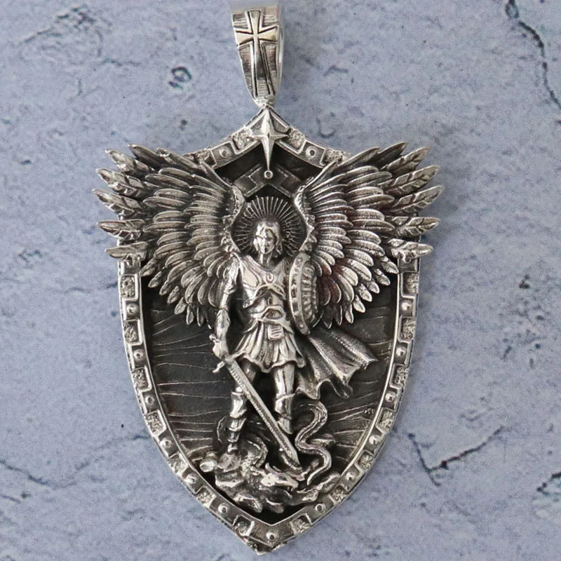 

Buy 3 Get 1 Free 12g Heavenly Defender: St. Michael Archangel Sword & Shield Steel Pendant SheCrown