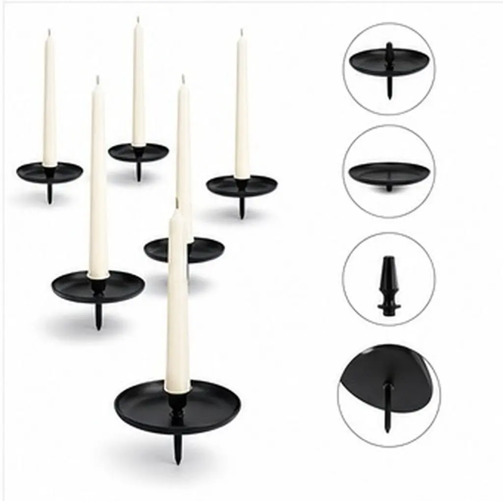 10Pcs Metal Wreath Fixator Iron Tray Round Centerpiece Holder for Pillar Candles Dining Table Spa Fireplace