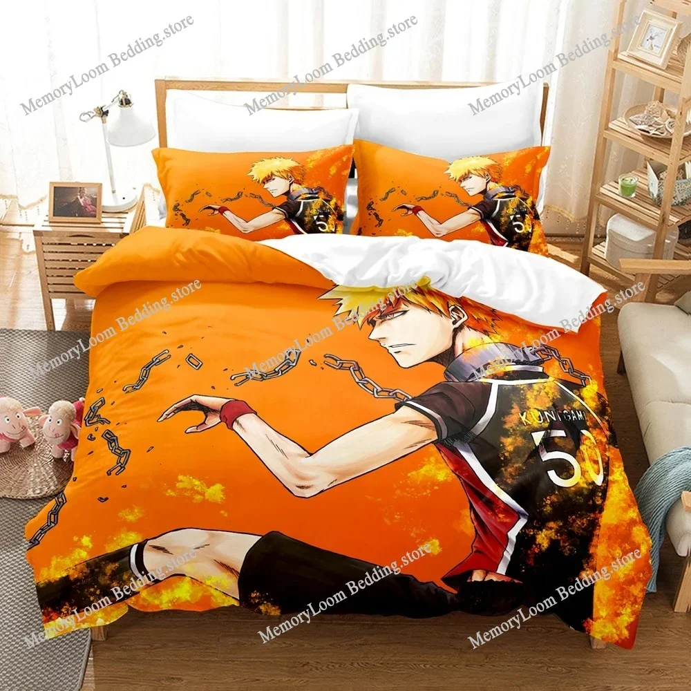 Anime Bluelock Football Junior Japanese Cartoon Bedding Set Duvet Cover With Pillow Cover Bedroom Decoration Bed Set Queen Size