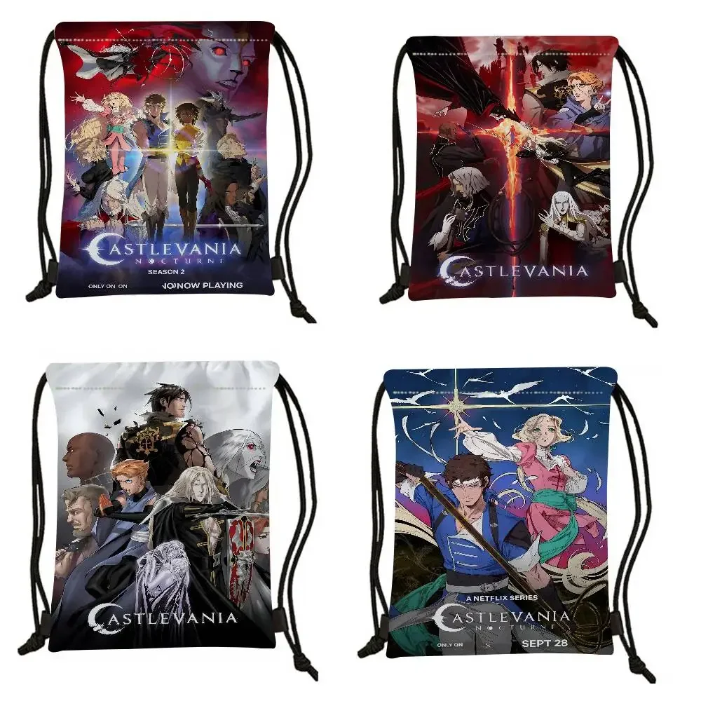 Anime Game C-Castlevania Bolsas con cordón Mochila deportiva Mochila de gimnasio Bolsa de cuerda resistente al agua para ciclismo