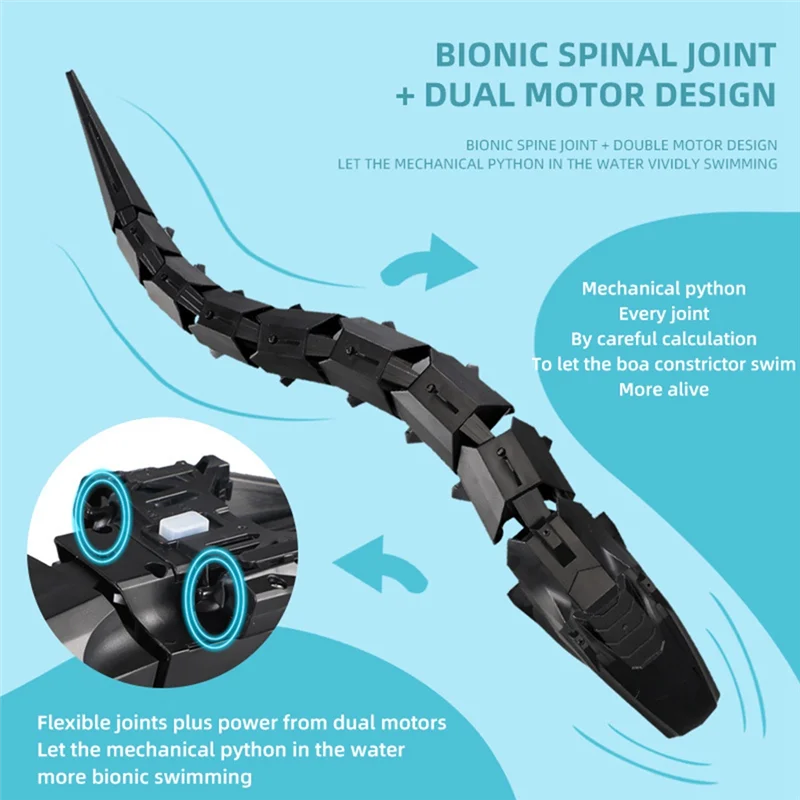 YSUN-Kid Gift 2.4G draadloze afstandsbediening mechanische slang elektrisch opladen waterboot simulatie slang schip waterboot