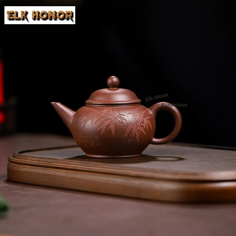 

170ml Vintage Yixing Purple Clay Teapots Handmade Inner Push Ball Hole Level Pot Raw Ore Mud Kettle Chinese Zisha Tea Set Cha