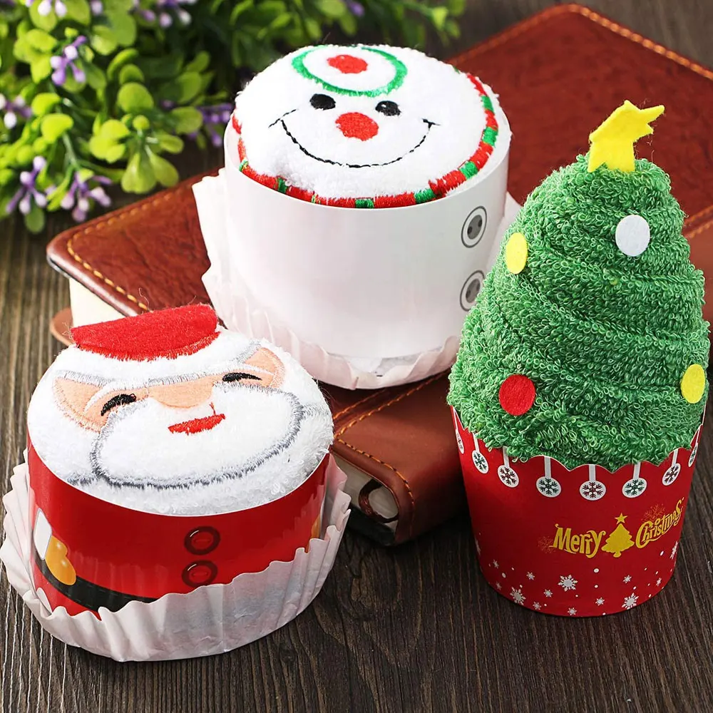 

1Pc Christmas Cake Shape Towel Christmas Dinner Decor New Year 2023 Snowman Christmas Decoration for Home Xmas Ornaments Pendant