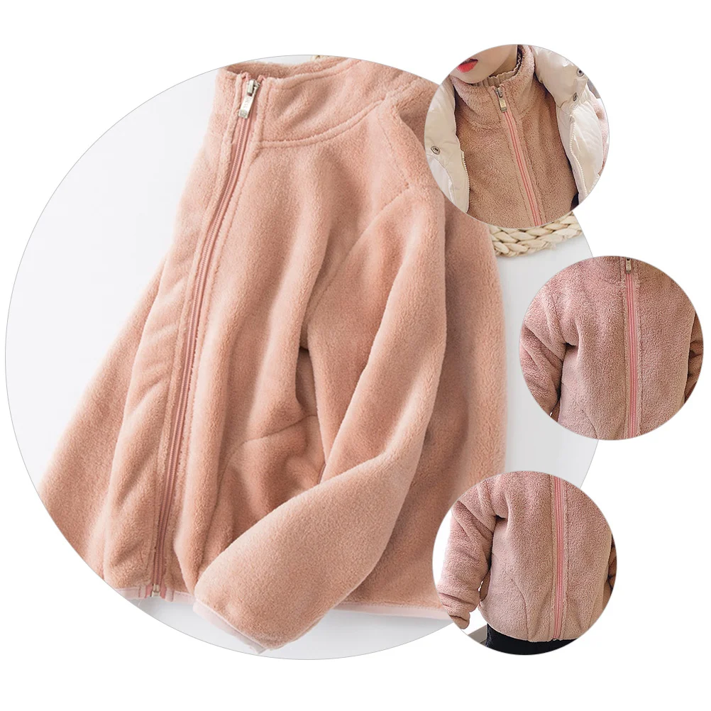 

1Pcs Warm Coral Fleece Coat Children Outerwear Soft Texture Durable Stylish Kid Clothes Easy to Clean and Store