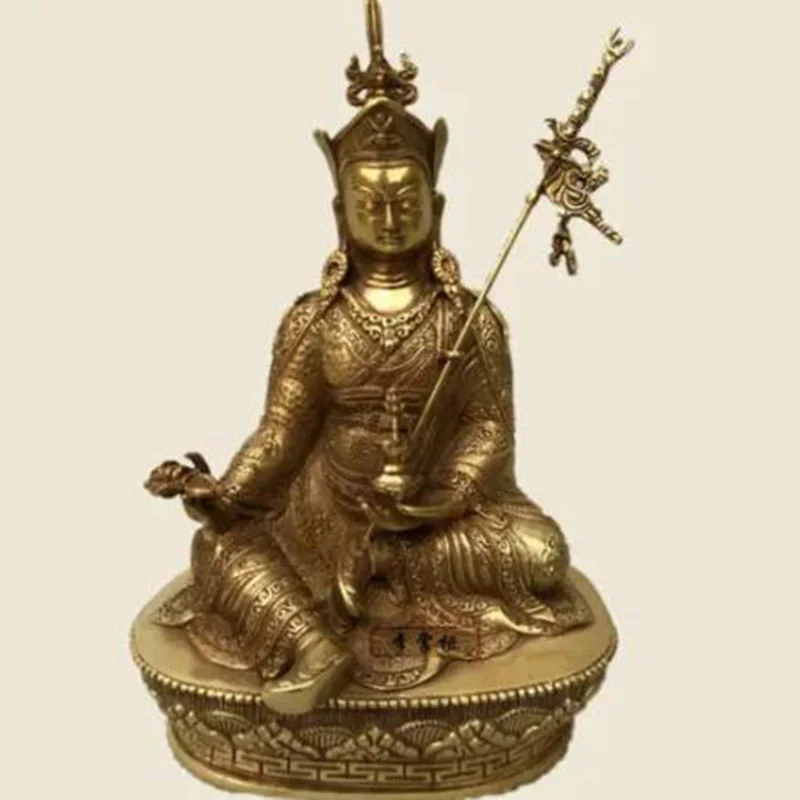 

8.2“ Buddhism Buddha bronze Gilt Padmasambhava Guru Rinpoche God statues