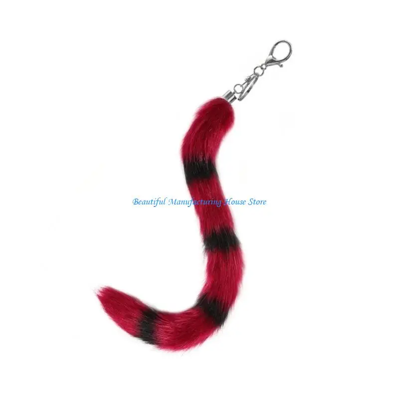 

E56A Delicate Keyring Charm Keychain with Foxes Tail for Car Handbag Decoration