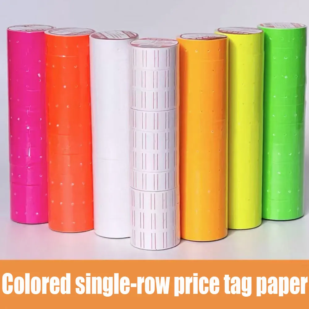 10 Rolls of 5000 Colored Single-Row Price Notes, Universal Price Label for Supermarket Price Machines.