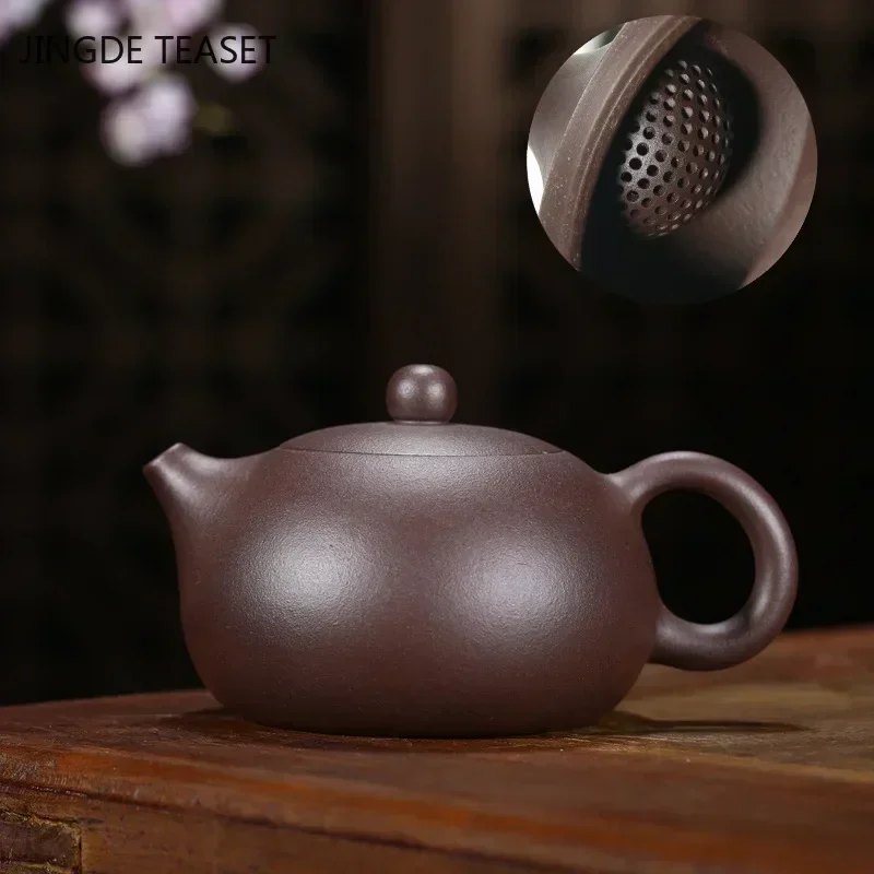 Yixing Tea Pot Purple Clay Xishi Teapot Handmade Beauty Kettle Raw Ore Black Gold Purple Sand Tea Set 188 Ball Hole Filter