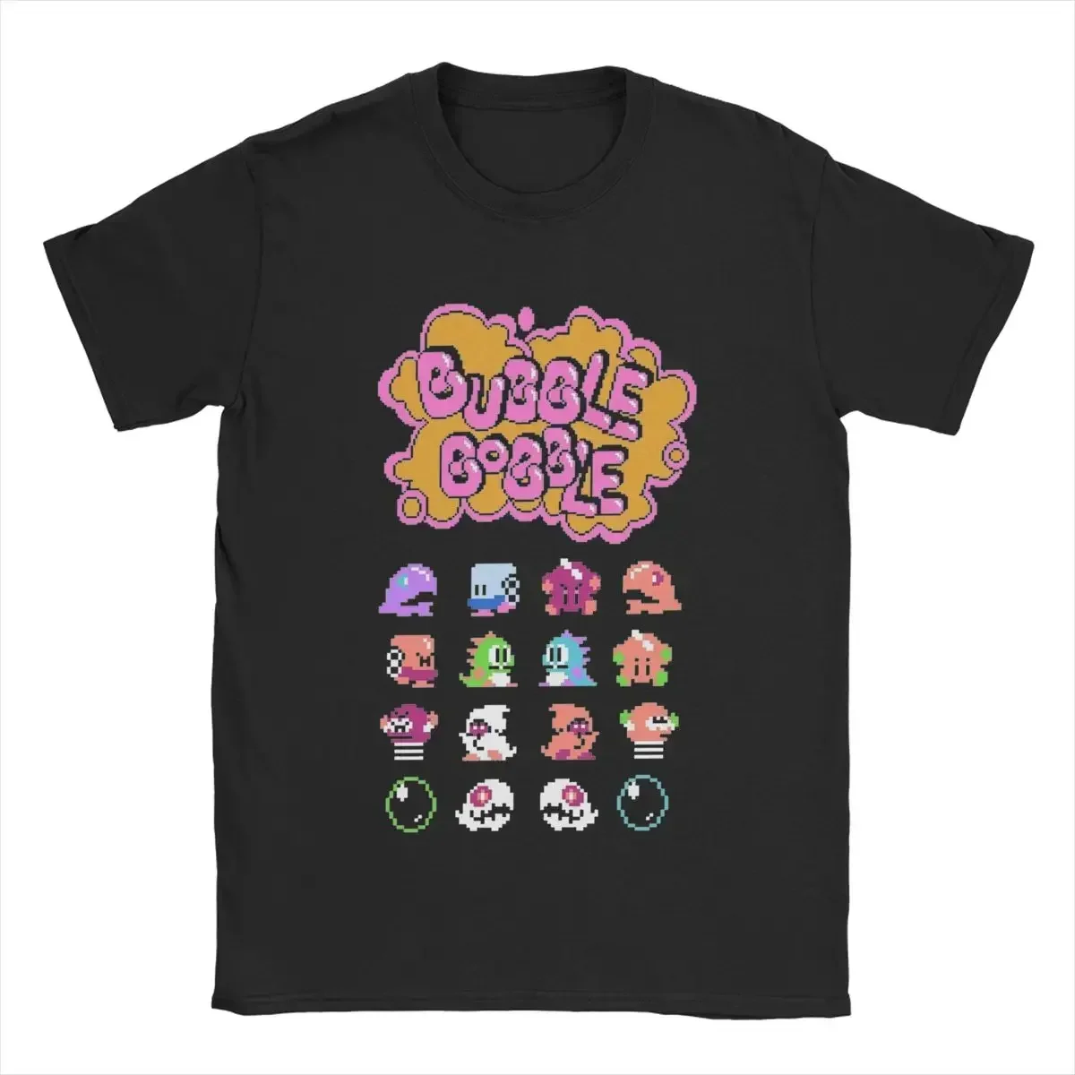 Short Sleeve Tees Party Clothes Funny Bubble Bobble T-Shirts Men Round Neck Cotton T Shirt harajuku graphic oversized harajuku