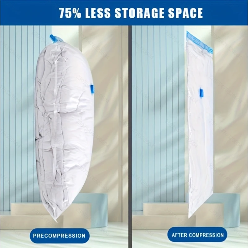 【أكياس تخزين مفرغة فائقة】12-حزمة من أكياس ضغط مع مضخة كهربائية، مجموعة 5 مقاسات للملابس/البطانيات/الفراش. Double-Zi