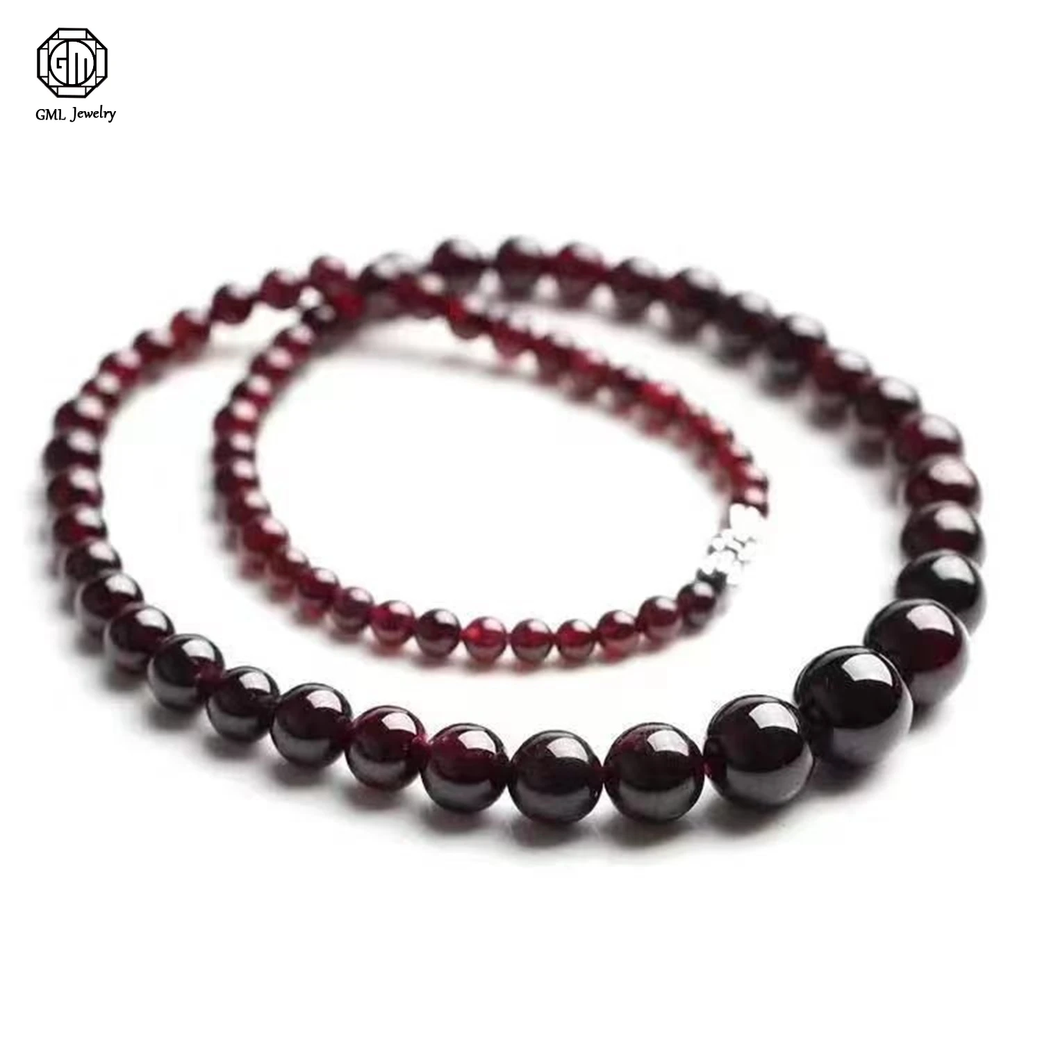 Natural Red Agate Tiger Eye Green Chalcedony Garnet Gemstone Round Beads Pendant Necklace For Women Birthday Gift Party Daily