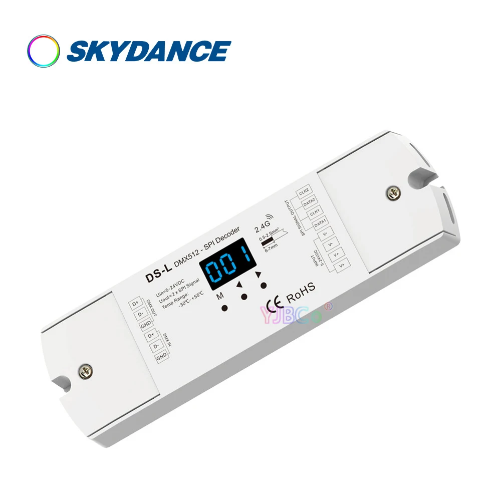 Skydance DMX512 to SPI Decoder DMX signal converter WS2812 2815 RGB RGBW IC pixel LED strip controller 5V-24V 12V 2.4G RF remote