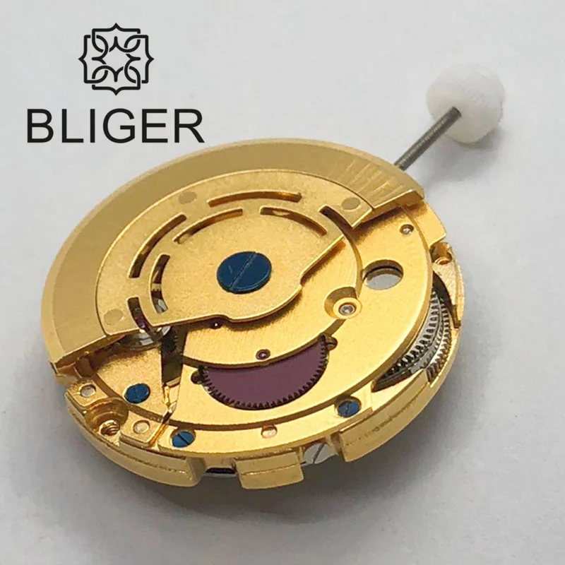 BLIGER Gold Watch Movement Mingzhu 5833-3 GMT Automatic Mechanical Watch Movement White Date Replacement Watch Parts Accessories