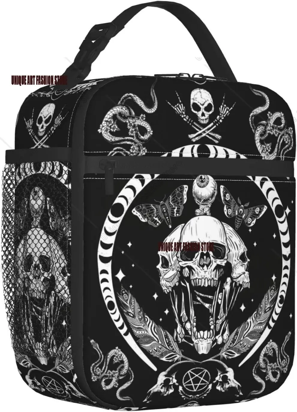 Skeleton Skull Halloween Insulated Lunch Bag Portable Lunch Box Reusable Totes For Women Men