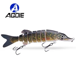 Agoie NEW Lifelike Wobblers For Pike Artificial Bait 12.5cm 16g Swimbait Sinking Jointed Baits Pike Lure For Fishing